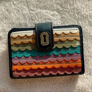 Fossil leather small travel wallet